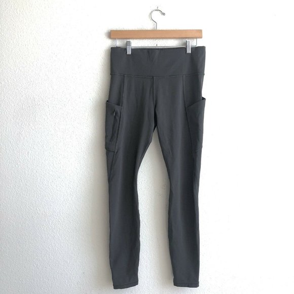 Athleta Pants - ATHLETA Leggings High Rise Gray Stash Pockets M